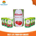 Chinesische Herstellung niedriger Preis 70g Standbeutel 28-30% Brix Tomatenmarksauce / Bio-Tomatenpaste in Dosen zu verkaufen